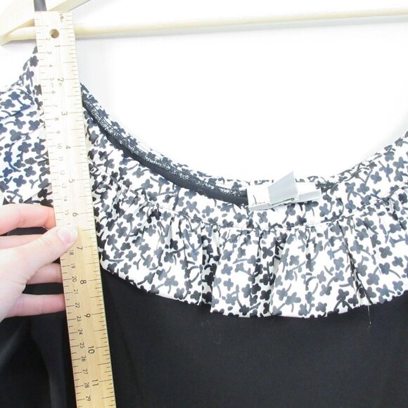 Joseph Ribkoff Off the Shoulder Blouse Women 8 Black Floral Embellish Luxury 206 - Picture 9 of 11